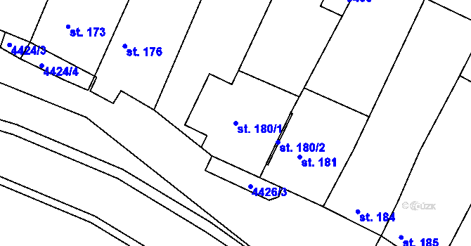 Parcela st. 180/1 v KÚ Starý Hrozenkov, Katastrální mapa
