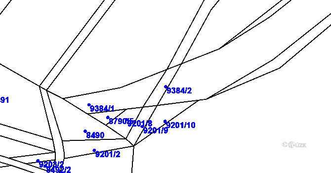 Parcela st. 9384/2 v KÚ Starý Hrozenkov, Katastrální mapa