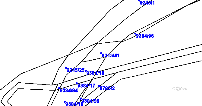 Parcela st. 9313/41 v KÚ Starý Hrozenkov, Katastrální mapa