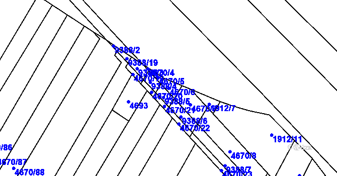 Parcela st. 4670/6 v KÚ Starý Hrozenkov, Katastrální mapa