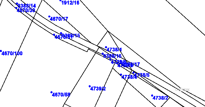 Parcela st. 9388/16 v KÚ Starý Hrozenkov, Katastrální mapa