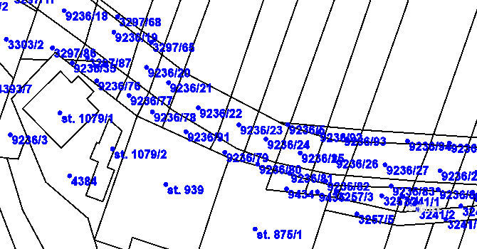 Parcela st. 9236/23 v KÚ Starý Hrozenkov, Katastrální mapa