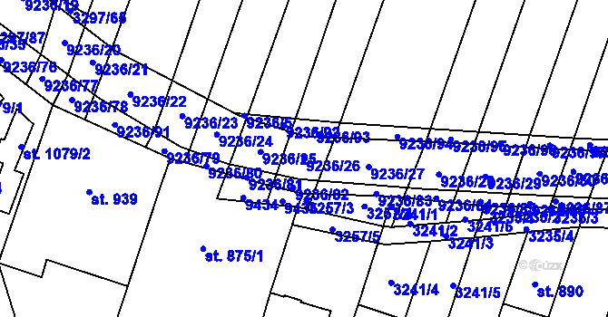 Parcela st. 9236/26 v KÚ Starý Hrozenkov, Katastrální mapa