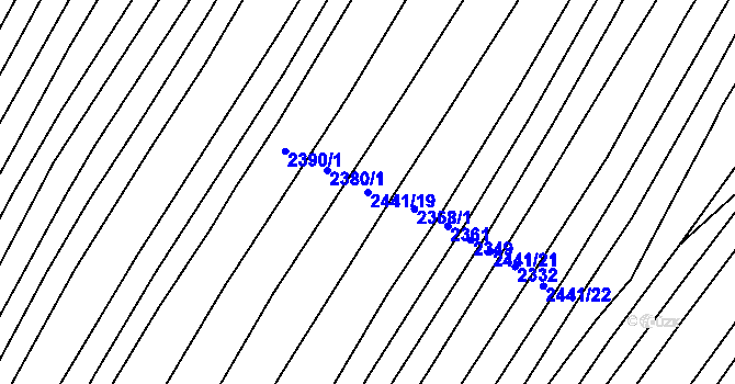 Parcela st. 2441/19 v KÚ Starý Hrozenkov, Katastrální mapa