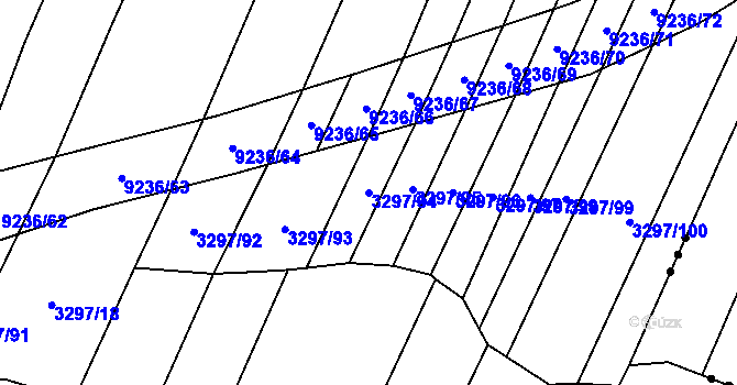 Parcela st. 3297/94 v KÚ Starý Hrozenkov, Katastrální mapa