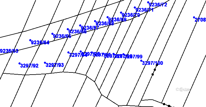 Parcela st. 3297/97 v KÚ Starý Hrozenkov, Katastrální mapa