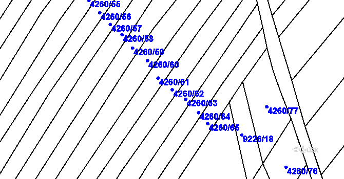 Parcela st. 4260/62 v KÚ Starý Hrozenkov, Katastrální mapa