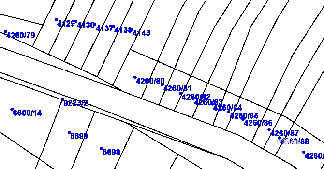 Parcela st. 4260/81 v KÚ Starý Hrozenkov, Katastrální mapa
