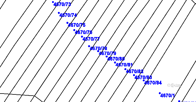 Parcela st. 4670/79 v KÚ Starý Hrozenkov, Katastrální mapa
