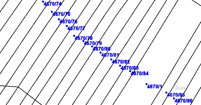 Parcela st. 4670/81 v KÚ Starý Hrozenkov, Katastrální mapa