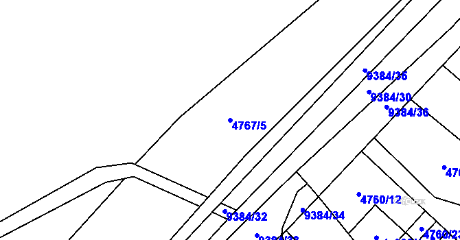 Parcela st. 4767/5 v KÚ Starý Hrozenkov, Katastrální mapa