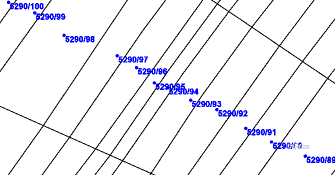 Parcela st. 5290/94 v KÚ Starý Hrozenkov, Katastrální mapa