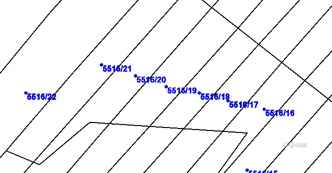 Parcela st. 5516/19 v KÚ Starý Hrozenkov, Katastrální mapa