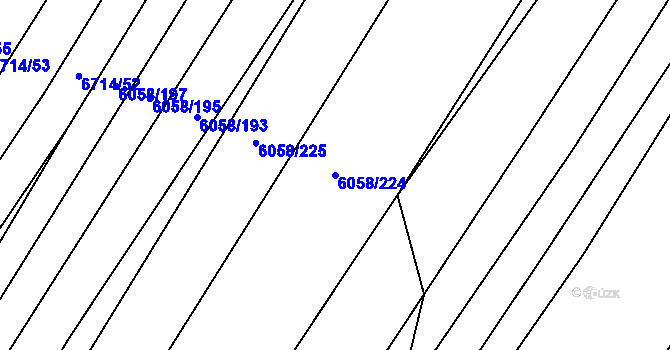 Parcela st. 6058/224 v KÚ Starý Hrozenkov, Katastrální mapa