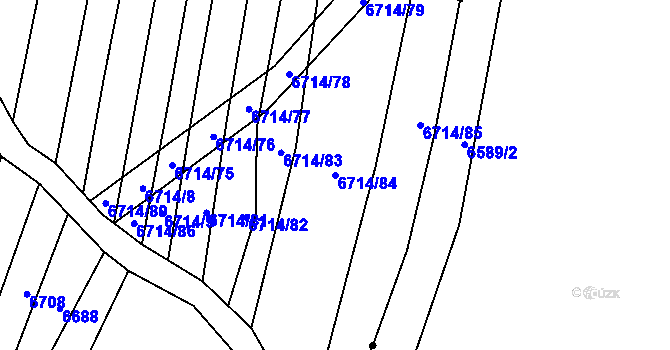 Parcela st. 6714/84 v KÚ Starý Hrozenkov, Katastrální mapa