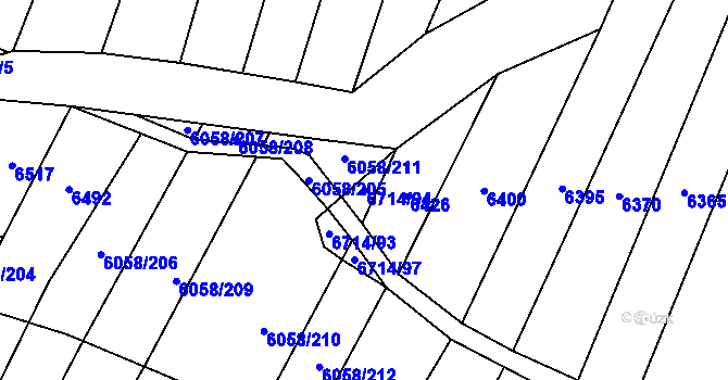 Parcela st. 6714/94 v KÚ Starý Hrozenkov, Katastrální mapa