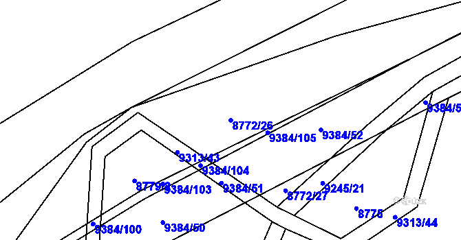 Parcela st. 8772/26 v KÚ Starý Hrozenkov, Katastrální mapa