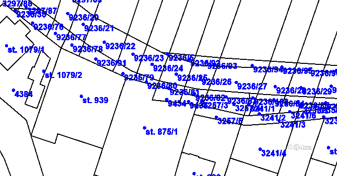 Parcela st. 9236/81 v KÚ Starý Hrozenkov, Katastrální mapa