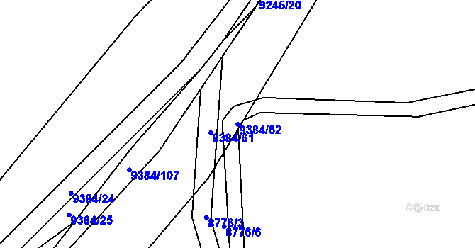 Parcela st. 9384/62 v KÚ Starý Hrozenkov, Katastrální mapa