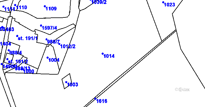 Parcela st. 1014 v KÚ Starý Hrozňatov, Katastrální mapa