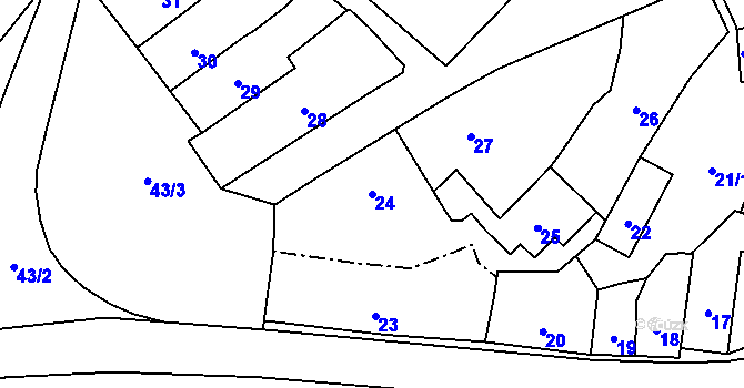 Parcela st. 24 v KÚ Starý Jičín, Katastrální mapa