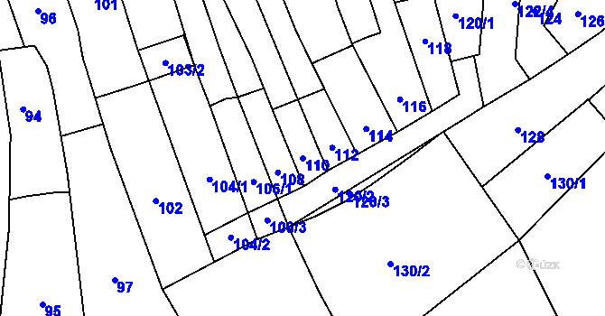 Parcela st. 110 v KÚ Starý Jičín, Katastrální mapa