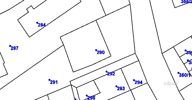 Parcela st. 290 v KÚ Starý Jičín, Katastrální mapa