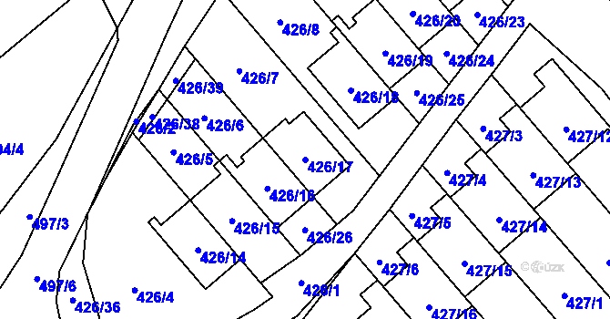 Parcela st. 426/17 v KÚ Starý Jičín, Katastrální mapa
