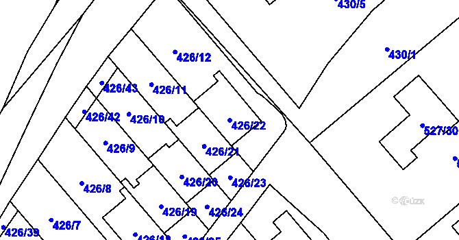 Parcela st. 426/22 v KÚ Starý Jičín, Katastrální mapa
