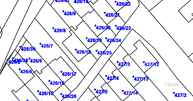 Parcela st. 426/25 v KÚ Starý Jičín, Katastrální mapa