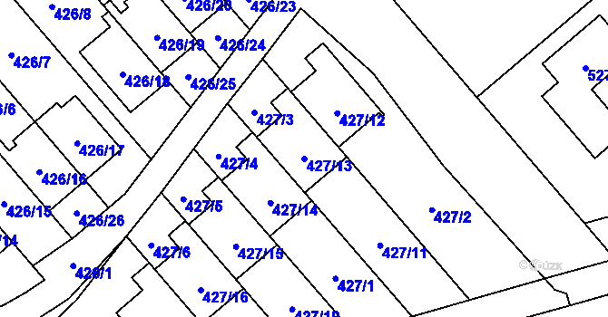 Parcela st. 427/13 v KÚ Starý Jičín, Katastrální mapa