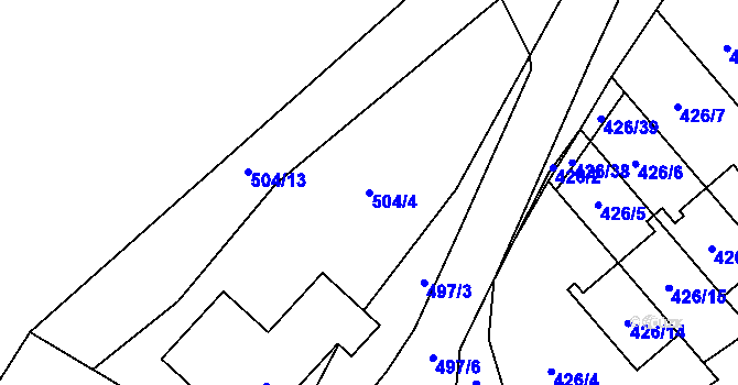 Parcela st. 504/4 v KÚ Starý Jičín, Katastrální mapa