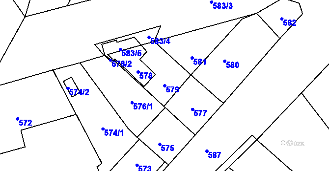 Parcela st. 579 v KÚ Starý Jičín, Katastrální mapa