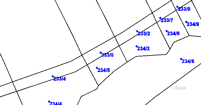 Parcela st. 233/5 v KÚ Starý Jičín, Katastrální mapa