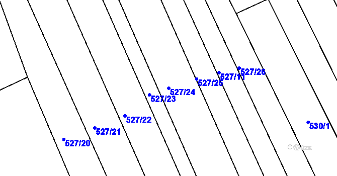 Parcela st. 527/24 v KÚ Starý Jičín, Katastrální mapa