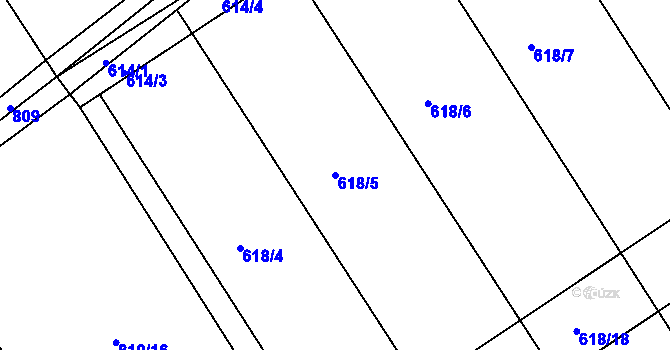 Parcela st. 618/5 v KÚ Starý Jičín, Katastrální mapa