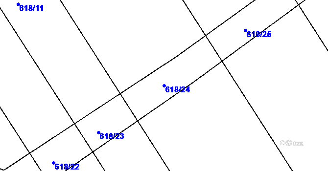 Parcela st. 618/24 v KÚ Starý Jičín, Katastrální mapa