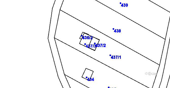 Parcela st. 437/3 v KÚ Starý Jičín, Katastrální mapa