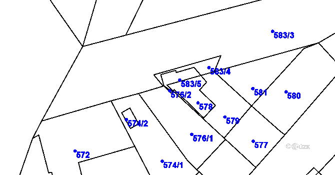 Parcela st. 576/4 v KÚ Starý Jičín, Katastrální mapa