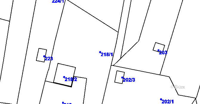 Parcela st. 218/1 v KÚ Vlčnov u Starého Jičína, Katastrální mapa