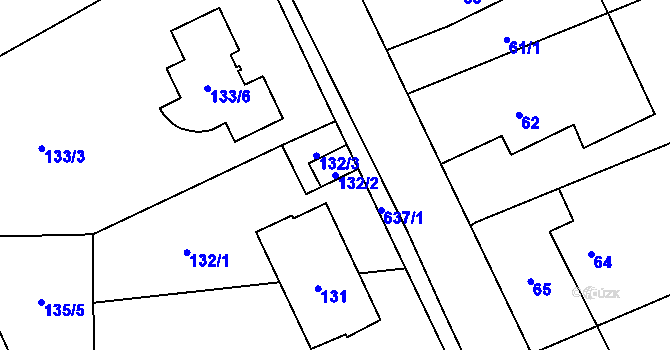 Parcela st. 132/2 v KÚ Vlčnov u Starého Jičína, Katastrální mapa