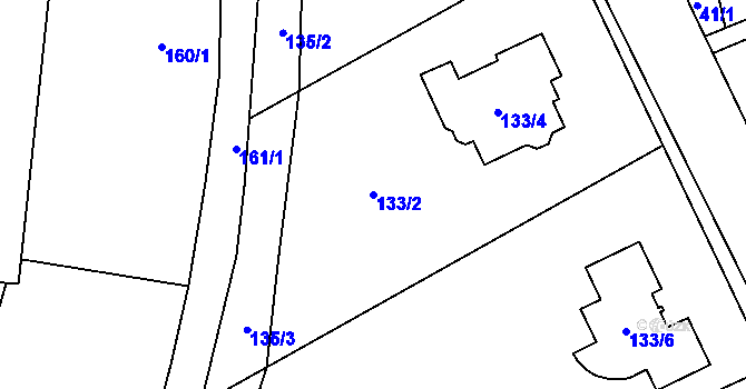 Parcela st. 133/2 v KÚ Vlčnov u Starého Jičína, Katastrální mapa