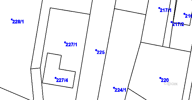 Parcela st. 225 v KÚ Vlčnov u Starého Jičína, Katastrální mapa