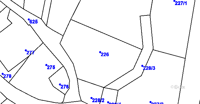 Parcela st. 226 v KÚ Vlčnov u Starého Jičína, Katastrální mapa