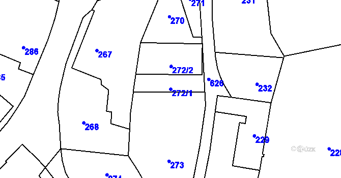 Parcela st. 272/1 v KÚ Vlčnov u Starého Jičína, Katastrální mapa
