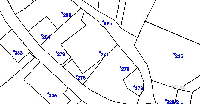 Parcela st. 277 v KÚ Vlčnov u Starého Jičína, Katastrální mapa