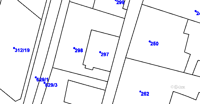 Parcela st. 297 v KÚ Vlčnov u Starého Jičína, Katastrální mapa