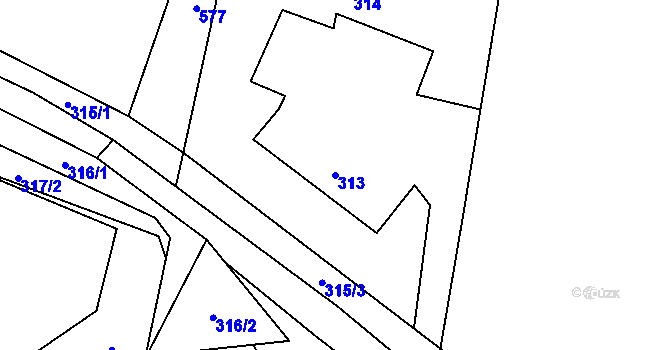 Parcela st. 313 v KÚ Vlčnov u Starého Jičína, Katastrální mapa