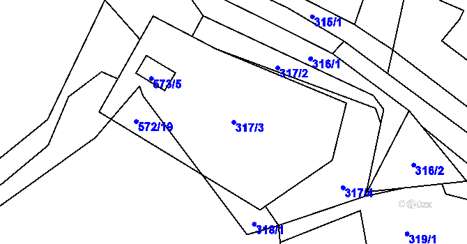 Parcela st. 317/3 v KÚ Vlčnov u Starého Jičína, Katastrální mapa