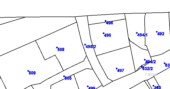 Parcela st. 498/2 v KÚ Vlčnov u Starého Jičína, Katastrální mapa